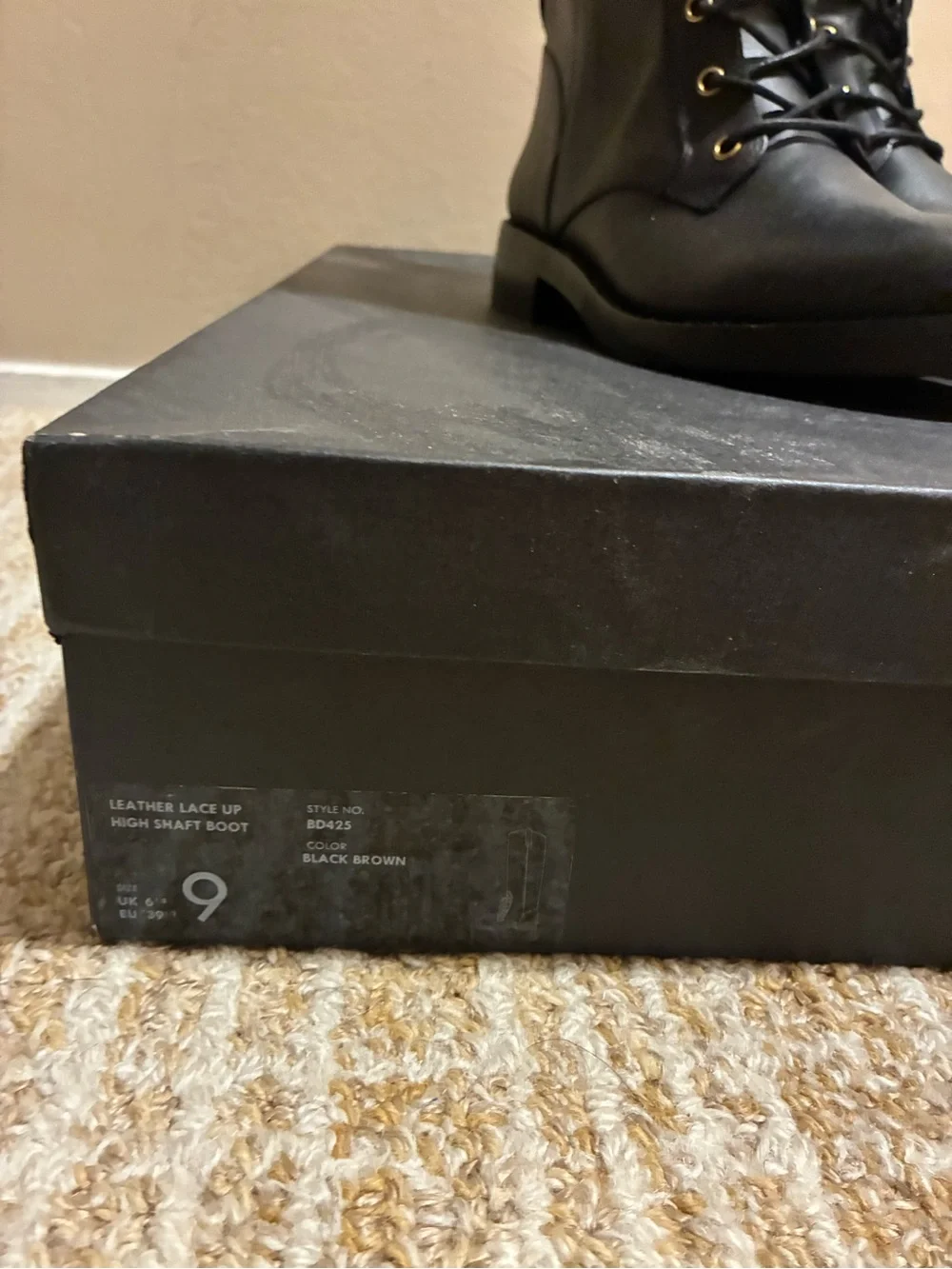 J.Crew leather Black BrownTall Lace-Up Riding Boots